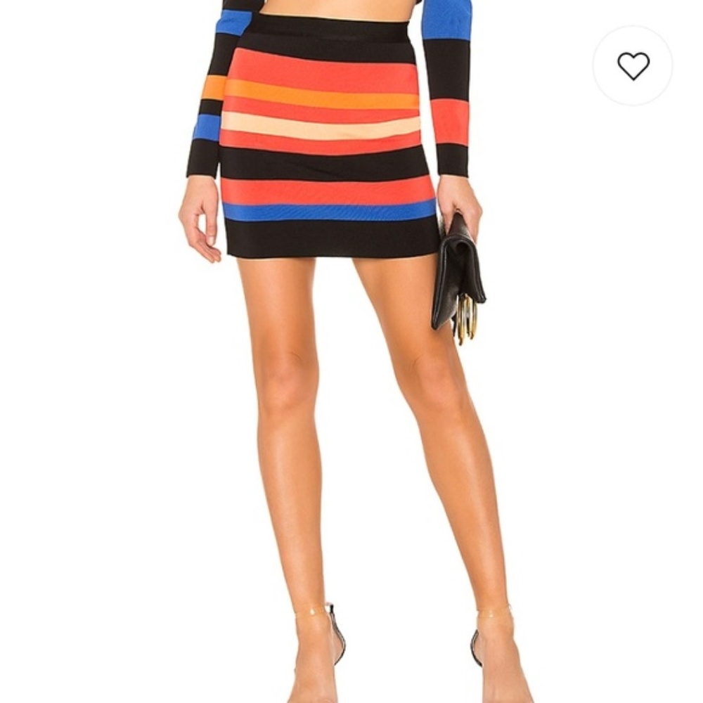 NBD multi stripe mini skirt